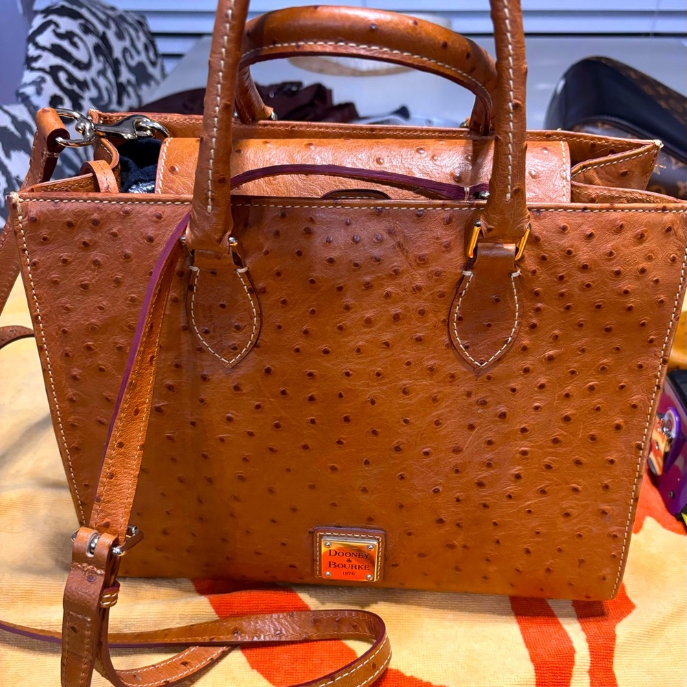 Ostrich skin Dooney and Burke Satchel Purse